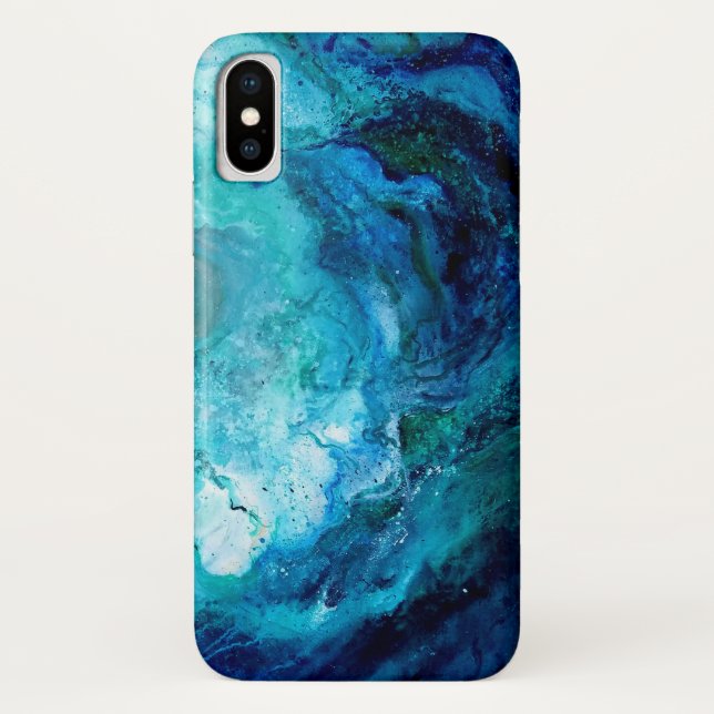 Iphone X case, Blue Ocean Wave Case-Mate iPhone Case (Back)