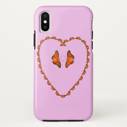 iPhone X casebutterflies in heart _Dance with me iPhone X Case