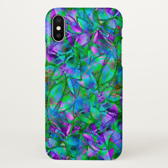 iPhone X Case Floral Abstract Stained Glass (Back)