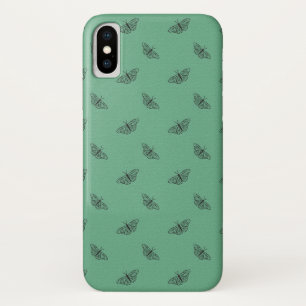 iPhone X case in green butterfly design
