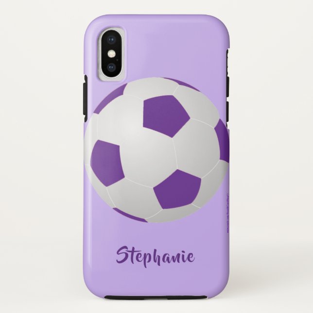 iPhone X Case, Soccer Ball, Purple, Personalized Case-Mate iPhone Case (Back)