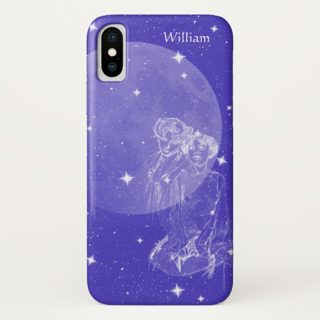 iPhone X Case with a Celestial Design (Back)