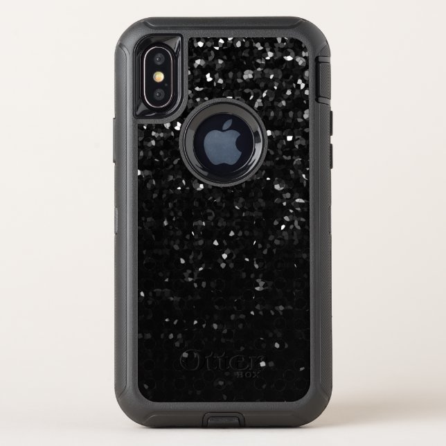 iPhone X Defender Case Black Crystal Bling Strass (Back)