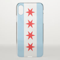 iPhone X deflector case with flag of Chicago, USA