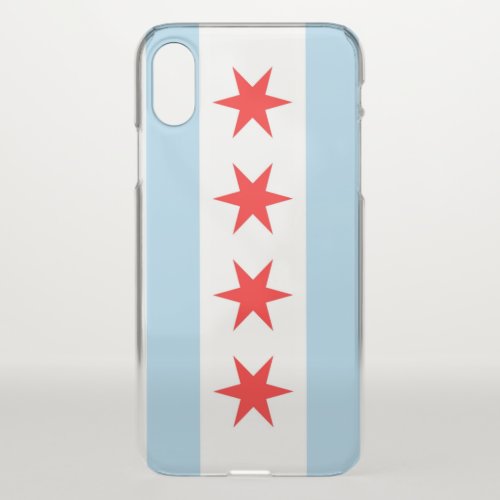 iPhone X deflector case with flag of Chicago USA