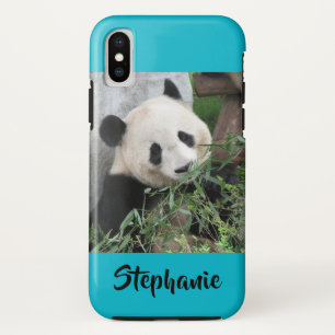 iPhone X Tough Case Giant Panda Typography Blue