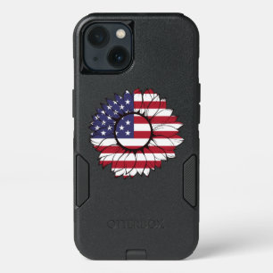 iPhone XS Max Case with USA flag sunflower