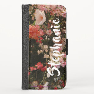 iPhone XS Wallet Case Floral Flowers Boho Chic