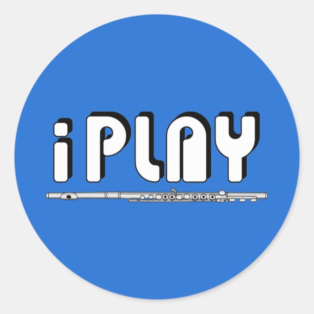iPlay Flute Classic Round Sticker (Front)
