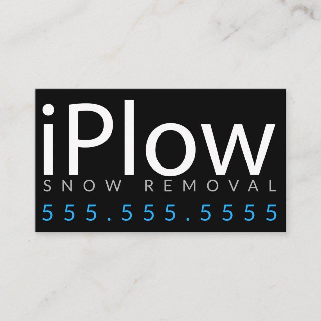 iPlow. Snow Removal Snow Plowing Business Card (Front)