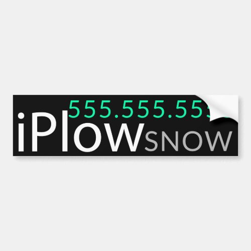 iPlow Snow Removal Snow Plowing Promotional Bumper Sticker
