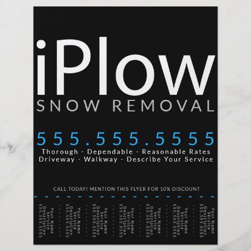 iPlow Snow Removal Snow Plowing Tearsheet Ad Flyer