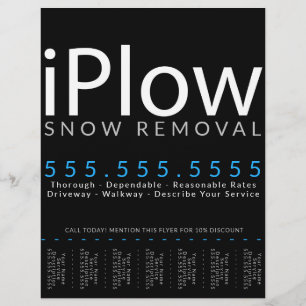 iPlow. Snow Removal. Snow Plowing Tearsheet Ad Flyer