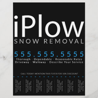 iPlow. Snow Removal. Snow Plowing Tearsheet Ad Flyer
