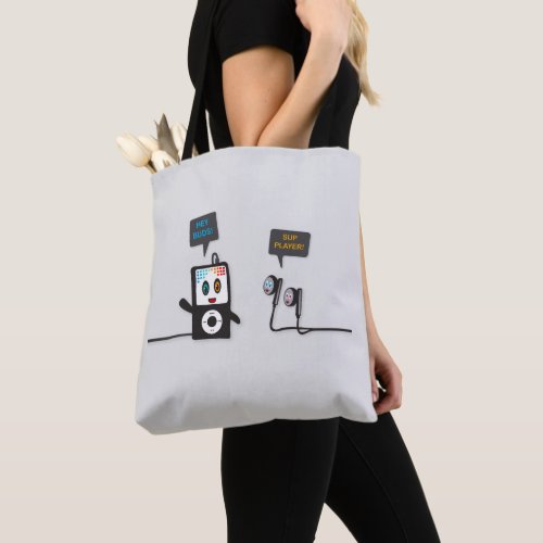 iPod and Buds Meet Up Dark Edition Tote Bag