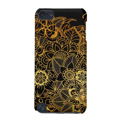 iPod Touch 5g Case Floral Doodle Gold G523