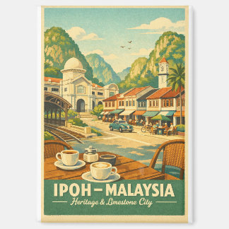 Ipoh City, Malaysia retro travel Magnet
