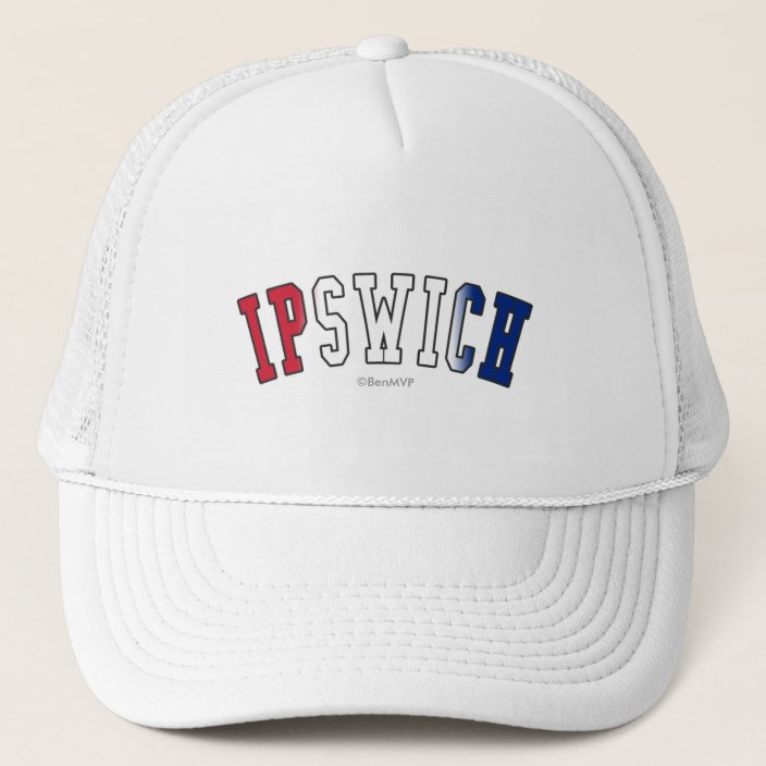 Ipswich in United Kingdom National Flag Colors Mesh Hat