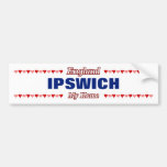 [ Thumbnail: Ipswich - My Home - England; Red & Pink Hearts Bumper Sticker ]