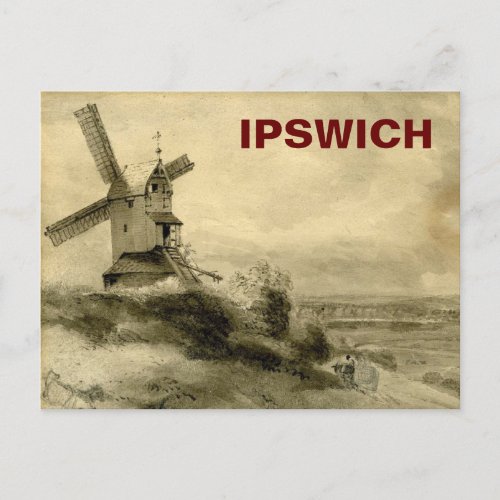 Ipswich Suffolk _ Stoke Windmill Vintage Holiday Postcard