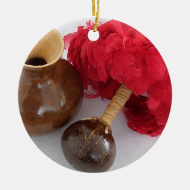 Ipu and Uli Uli Ceramic Ornament (Front)