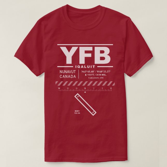 Iqaluit Airport YFB Tee Shirt (Design Front)