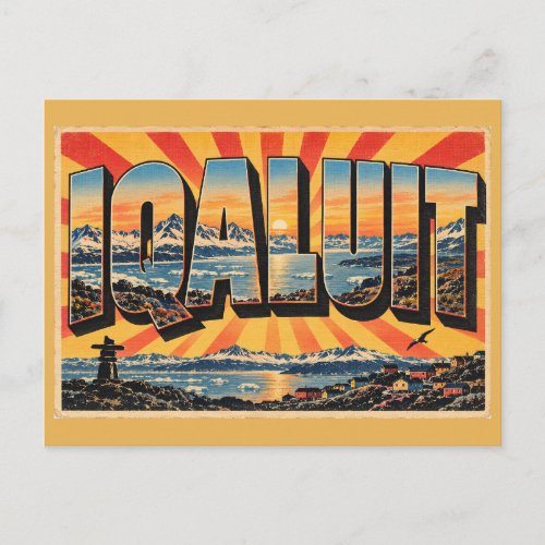 Iqaluit NU Arctic Capital Bay Tundra Art Postcard