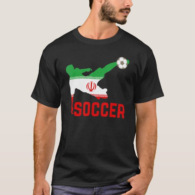 Ir Iran National Soccer  Soccer Ir Iran Flag Footb T-Shirt (Front)