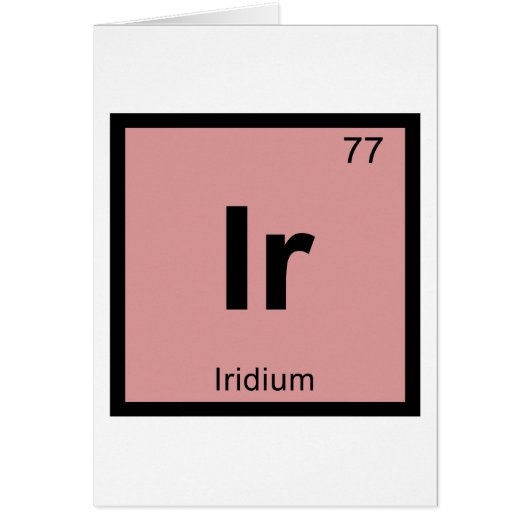 Ir - Iridium Chemistry Periodic Table Symbol (Front)