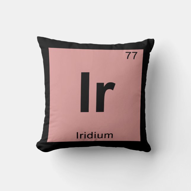Ir - Iridium Chemistry Periodic Table Symbol Throw Pillow (Front)