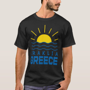Iraklia Greece Sunshine And Sea Men's Black T-Shirt