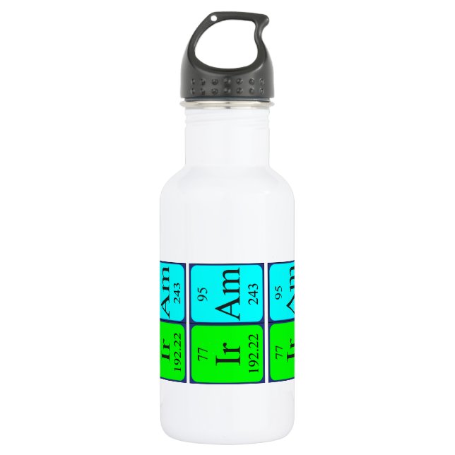 Iram periodic table name bottle (Front)