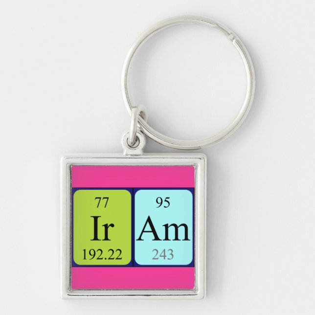 Iram periodic table name keyring (Front)