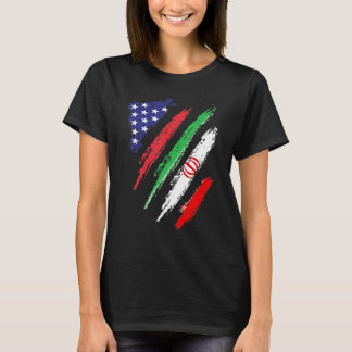 Iran American Grown Flag USA Patriot Heritage Mont T-Shirt
