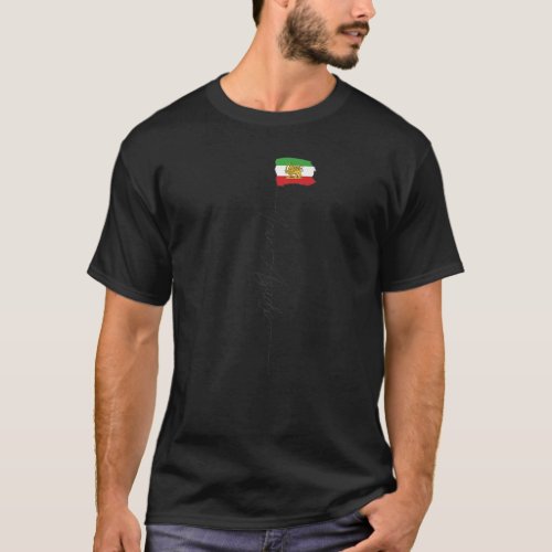 IRAN AZADI Iran Flag Map Lion Sun Sword Free Iran  T_Shirt
