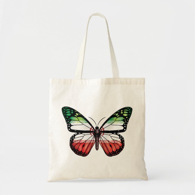 Iran butterfly monarch flag tote bag (Front)