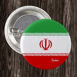 Iran button, patriotic Iranian Flag fashion Button