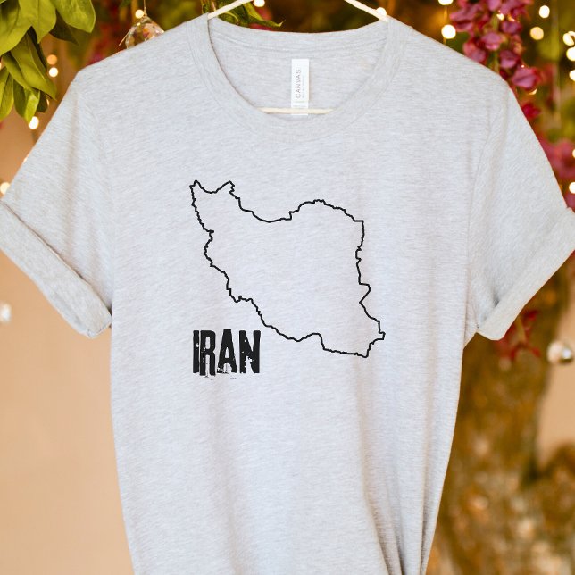Iran Country Map Iranian National Border Outline T-Shirt (Creator Uploaded)