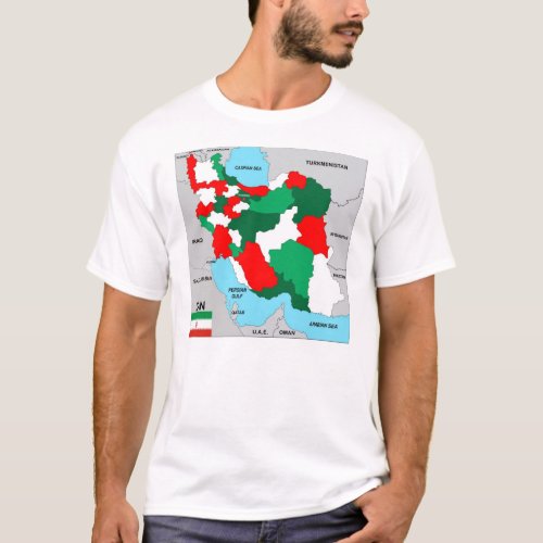 iran country political black map flag T_Shirt