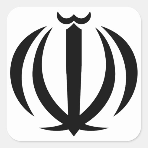 iran emblem square sticker