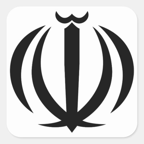 iran emblem square sticker