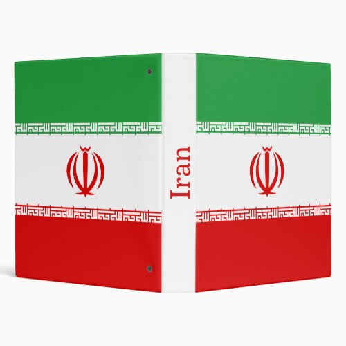 Iran Flag 3 Ring Binder