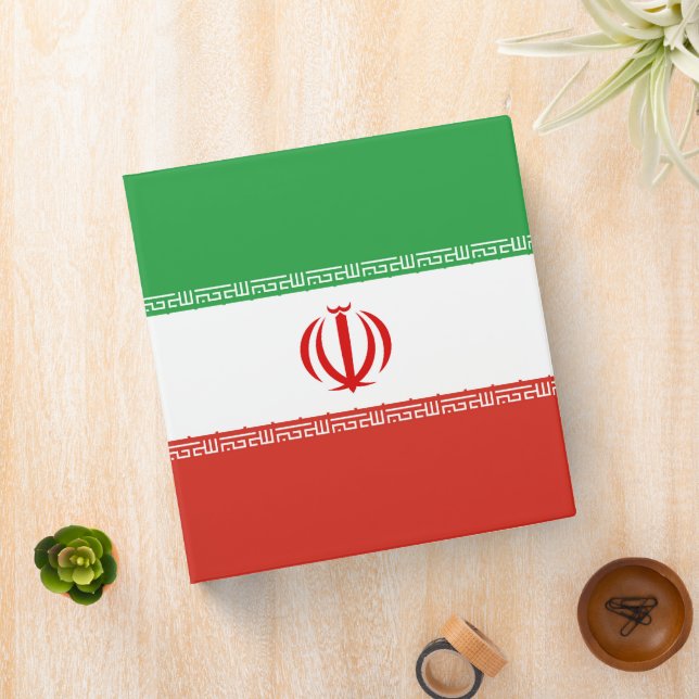 Iran flag 3 ring binder (In Situ)