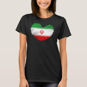 Iran Flag American Iranian Symbols Merchandise Hea T-Shirt