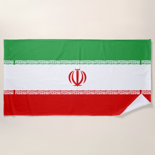 Iran Flag Beach Towel