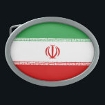 Iran Flag Belt Buckle<br><div class="desc">Patriotic flag of Iran.</div>