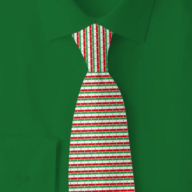 Iran Flag Brick Pattern Neck Tie (Creator Uploaded)
