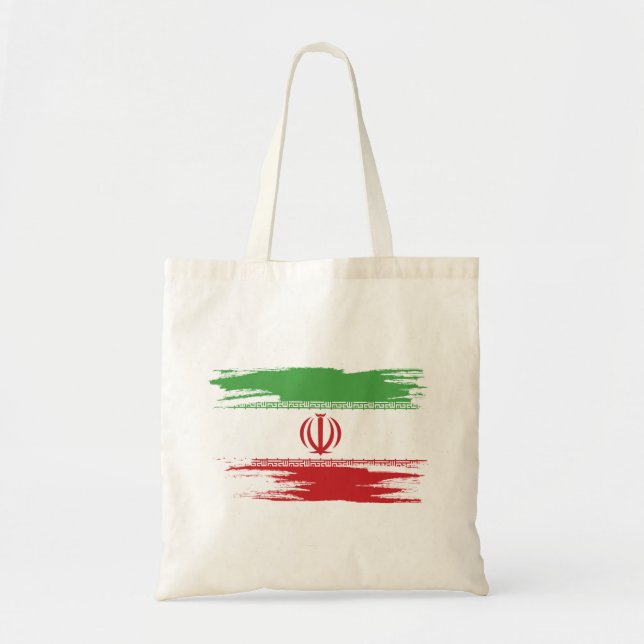 Iran Flag Brush Art Tote Bag (Front)