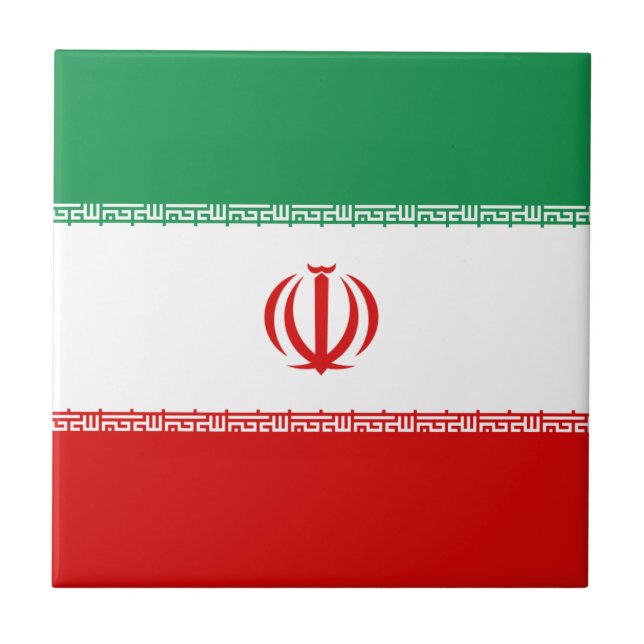 Iran Flag Ceramic Tile (Front)