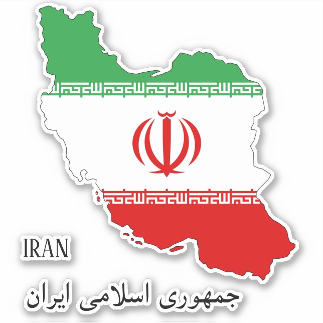 Iran Flag Charming Patriotic Map Sticker (Front)